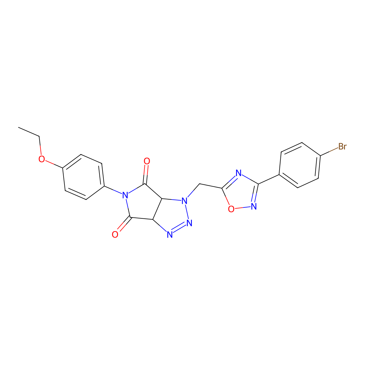 1-((3-(4-bromophenyl)-1,2,4-oxadiazol-5-yl)methyl)-5-(4-ethoxyphenyl)-1,6a-dihydropyrrolo[3,4-d][1,2,3]triazole-4,6(3aH,5H)-dione molecular structure, CAS 1206985-47-8