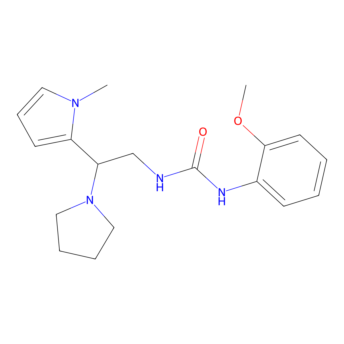 1-(2-methoxyphenyl)-3-(2-(1-methyl-1H-pyrrol-2-yl)-2-(pyrrolidin-1-yl)ethyl)urea molecular structure, CAS 1206985-54-7
