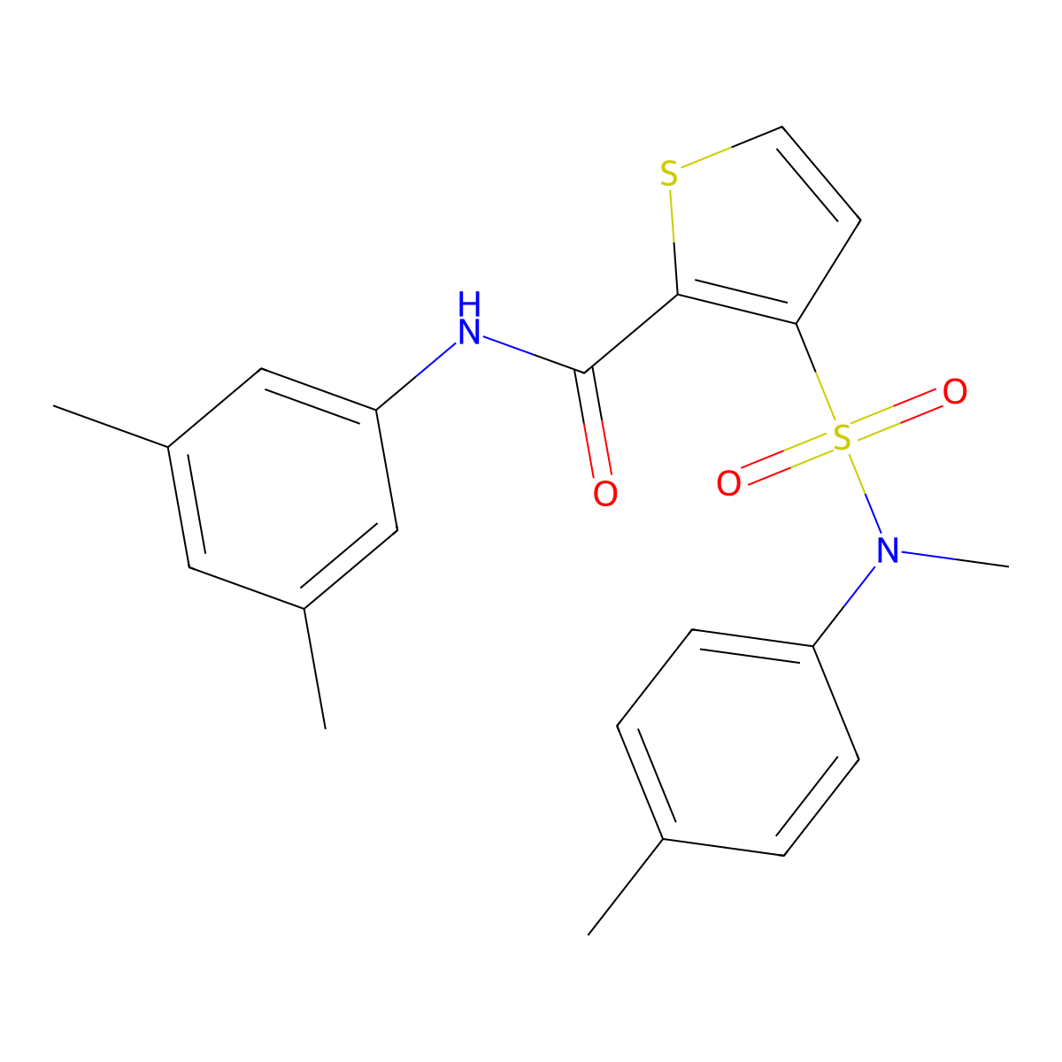 N-(3,5-dimethylphenyl)-3-[methyl(4-methylphenyl)sulfamoyl]thiophene-2-carboxamide molecular structure, CAS 1206985-61-6