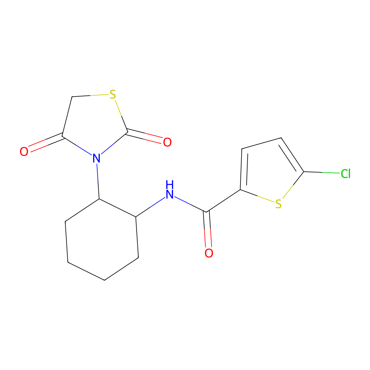 5-chloro-N-(2-(2,4-dioxothiazolidin-3-yl)cyclohexyl)thiophene-2-carboxamide molecular structure, CAS 1206985-62-7