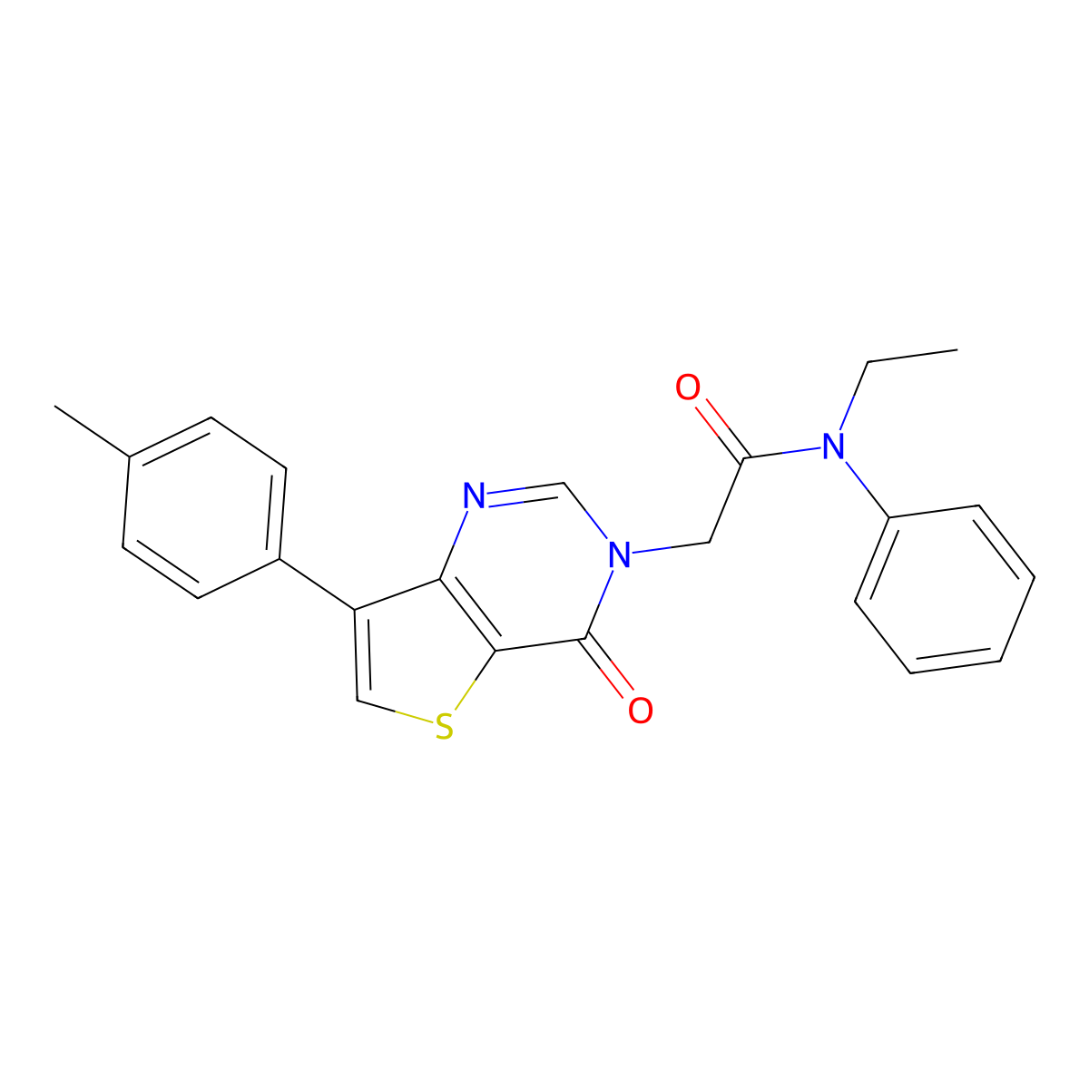 N-ethyl-2-[7-(4-methylphenyl)-4-oxothieno[3,2-d]pyrimidin-3(4H)-yl]-N-phenylacetamide molecular structure, CAS 1206985-69-4