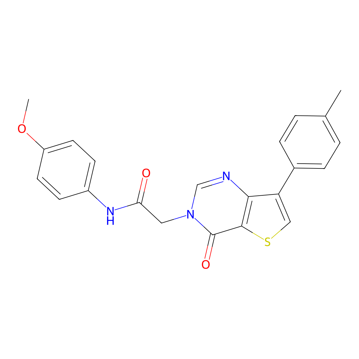 N-(4-methoxyphenyl)-2-[7-(4-methylphenyl)-4-oxothieno[3,2-d]pyrimidin-3(4H)-yl]acetamide molecular structure, CAS 1206985-73-0