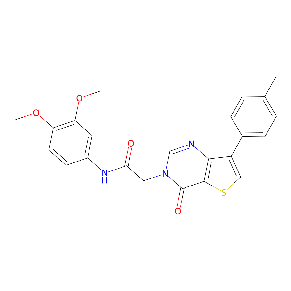 N-(3,4-dimethoxyphenyl)-2-[7-(4-methylphenyl)-4-oxothieno[3,2-d]pyrimidin-3(4H)-yl]acetamide molecular structure, CAS 1206985-77-4
