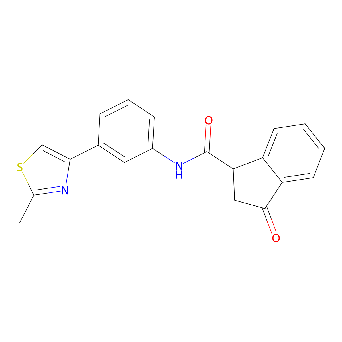 N-(3-(2-methylthiazol-4-yl)phenyl)-3-oxo-2,3-dihydro-1H-indene-1-carboxamide molecular structure, CAS 1206985-78-5