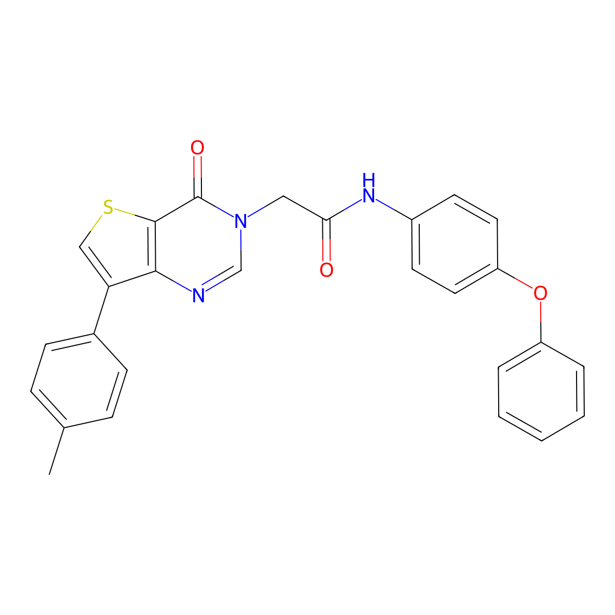 2-[7-(4-methylphenyl)-4-oxothieno[3,2-d]pyrimidin-3(4H)-yl]-N-(4-phenoxyphenyl)acetamide molecular structure, CAS 1206985-81-0