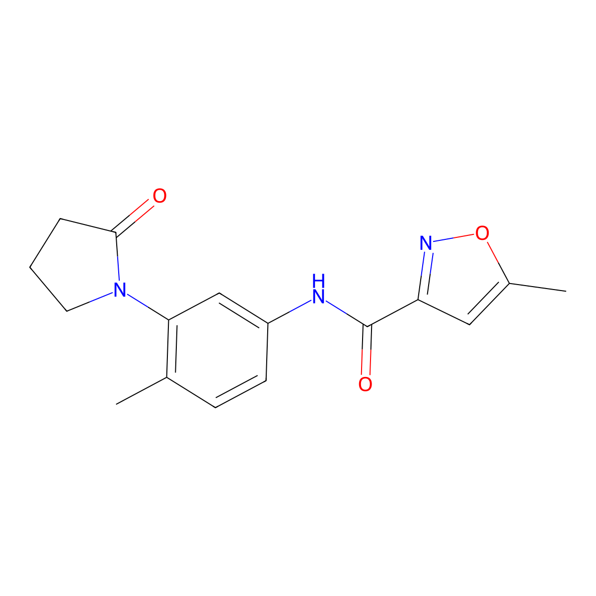 5-methyl-N-(4-methyl-3-(2-oxopyrrolidin-1-yl)phenyl)isoxazole-3-carboxamide molecular structure, CAS 1206985-86-5