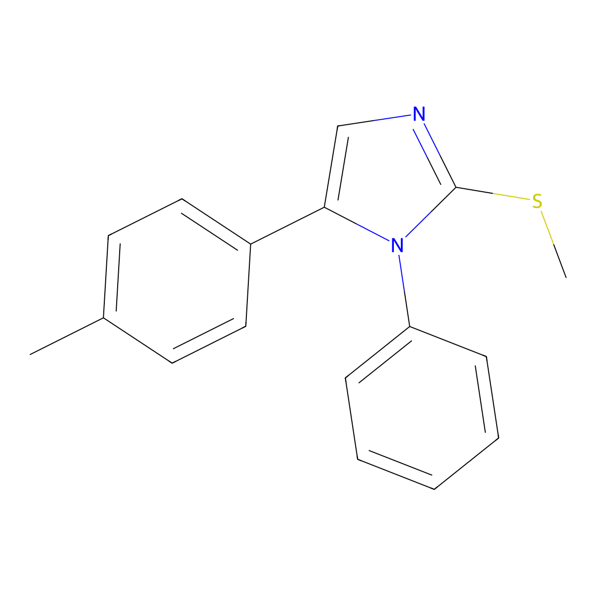 2-(methylthio)-1-phenyl-5-(p-tolyl)-1H-imidazole molecular structure, CAS 1206985-92-3