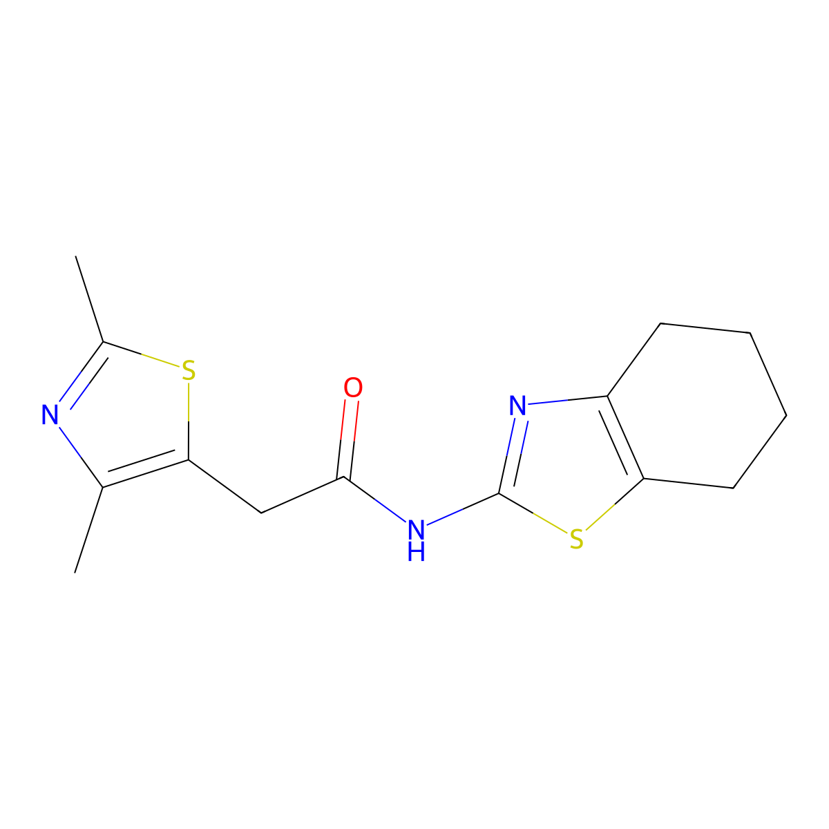 2-(2,4-dimethylthiazol-5-yl)-N-(4,5,6,7-tetrahydrobenzo[d]thiazol-2-yl)acetamide molecular structure, CAS 1206985-94-5