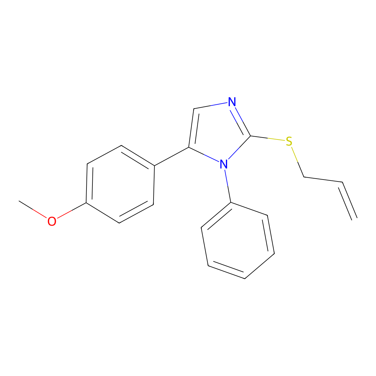 2-(allylthio)-5-(4-methoxyphenyl)-1-phenyl-1H-imidazole molecular structure, CAS 1206986-01-7