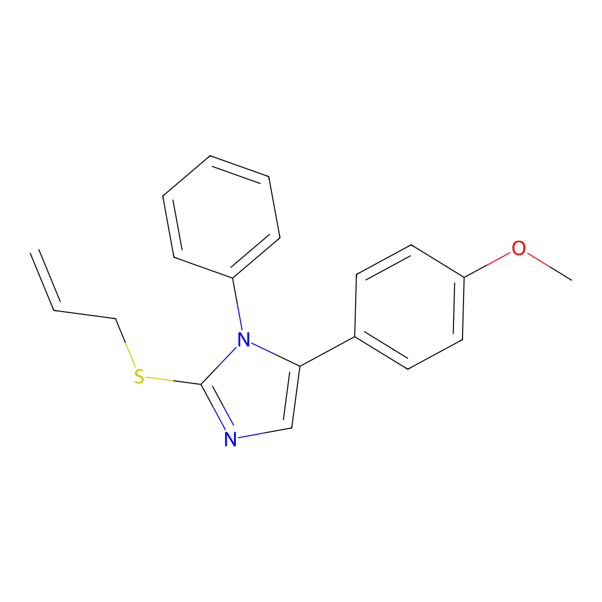 2-(allylthio)-5-(4-methoxyphenyl)-1-phenyl-1H-imidazole molecular structure, CAS 1206986-01-7