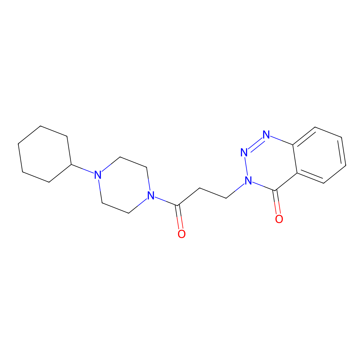 3-(3-(4-cyclohexylpiperazin-1-yl)-3-oxopropyl)benzo[d][1,2,3]triazin-4(3H)-one molecular structure, CAS 1206986-05-1