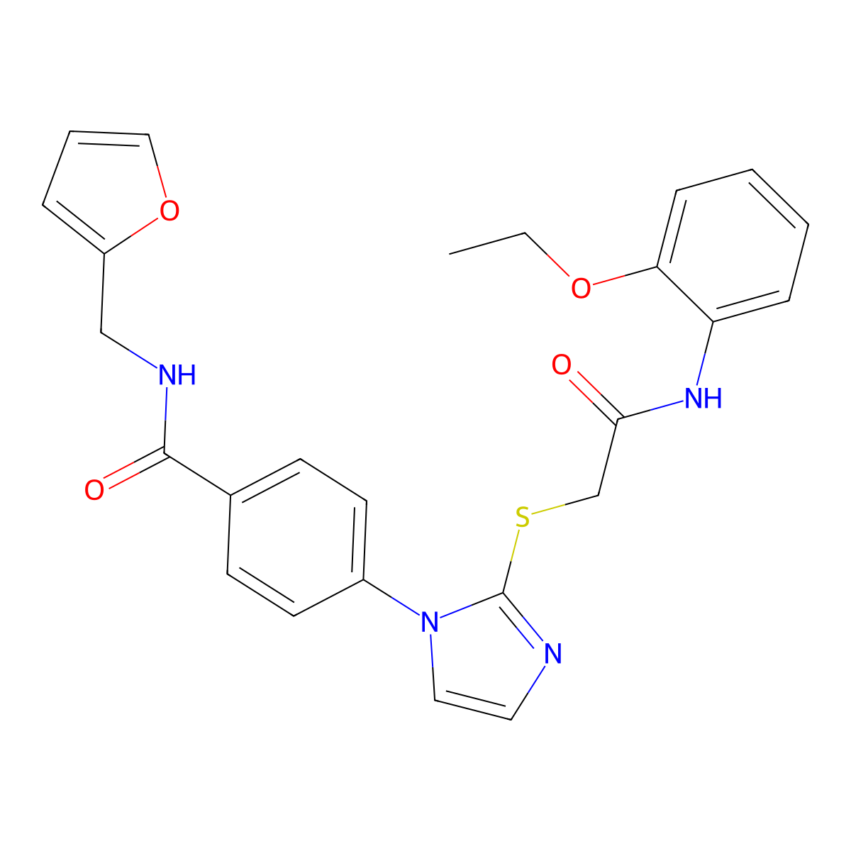 4-(2-((2-((2-ethoxyphenyl)amino)-2-oxoethyl)thio)-1H-imidazol-1-yl)-N-(furan-2-ylmethyl)benzamide molecular structure, CAS 1206986-08-4