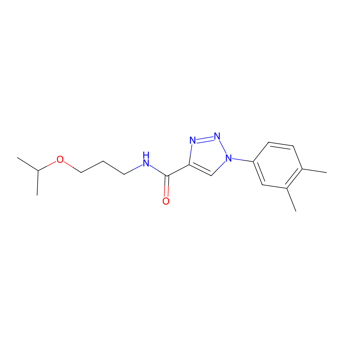 1-(3,4-dimethylphenyl)-N-[3-(propan-2-yloxy)propyl]-1H-1,2,3-triazole-4-carboxamide molecular structure, CAS 1206986-10-8