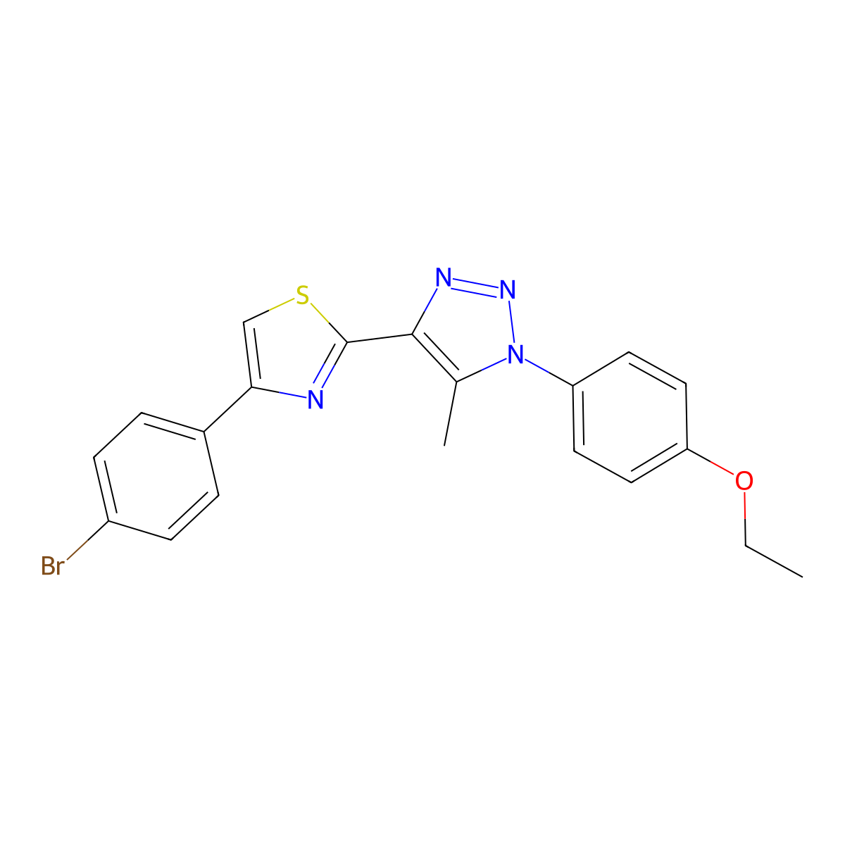 4-[4-(4-bromophenyl)-1,3-thiazol-2-yl]-1-(4-ethoxyphenyl)-5-methyl-1H-1,2,3-triazole molecular structure, CAS 1206986-21-1