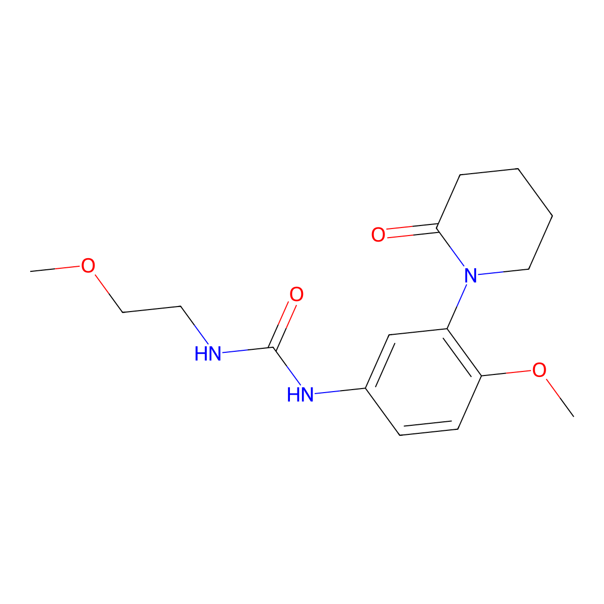 1-[4-Methoxy-3-(2-oxopiperidin-1-yl)phenyl]-3-(2-methoxyethyl)urea molecular structure, CAS 1206986-25-5