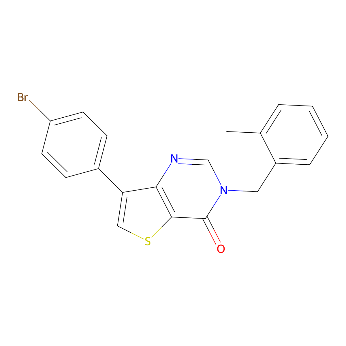 7-(4-bromophenyl)-3-(2-methylbenzyl)thieno[3,2-d]pyrimidin-4(3H)-one molecular structure, CAS 1206986-27-7