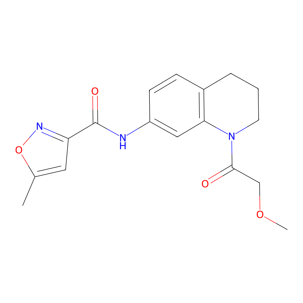 N-(1-(2-methoxyacetyl)-1,2,3,4-tetrahydroquinolin-7-yl)-5-methylisoxazole-3-carboxamide molecular structure, CAS 1206986-30-2