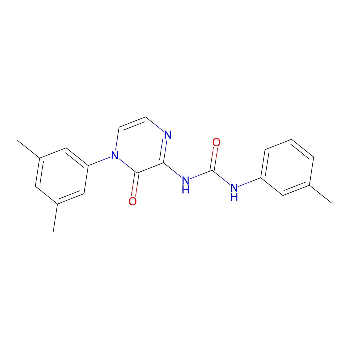 1-(4-(3,5-Dimethylphenyl)-3-oxo-3,4-dihydropyrazin-2-yl)-3-(m-tolyl)urea molecular structure, CAS 1206986-45-9