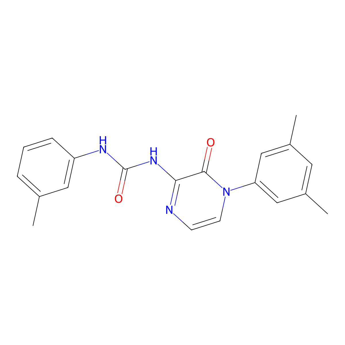 1-(4-(3,5-Dimethylphenyl)-3-oxo-3,4-dihydropyrazin-2-yl)-3-(m-tolyl)urea molecular structure, CAS 1206986-45-9