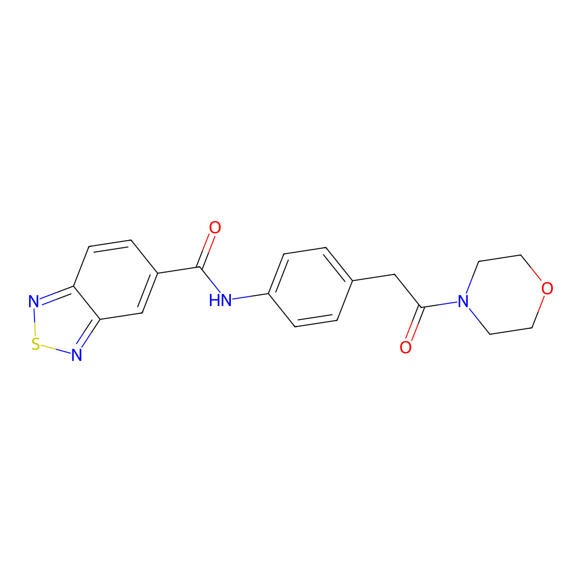 N-(4-(2-morpholino-2-oxoethyl)phenyl)benzo[c][1,2,5]thiadiazole-5-carboxamide molecular structure, CAS 1206986-56-2