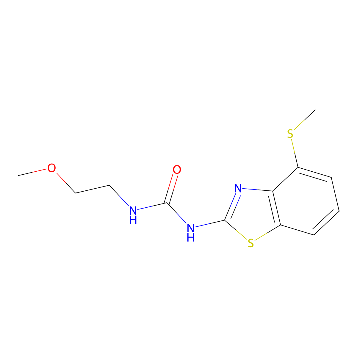 1-(2-Methoxyethyl)-3-(4-(methylthio)benzo[d]thiazol-2-yl)urea molecular structure, CAS 1206986-80-2