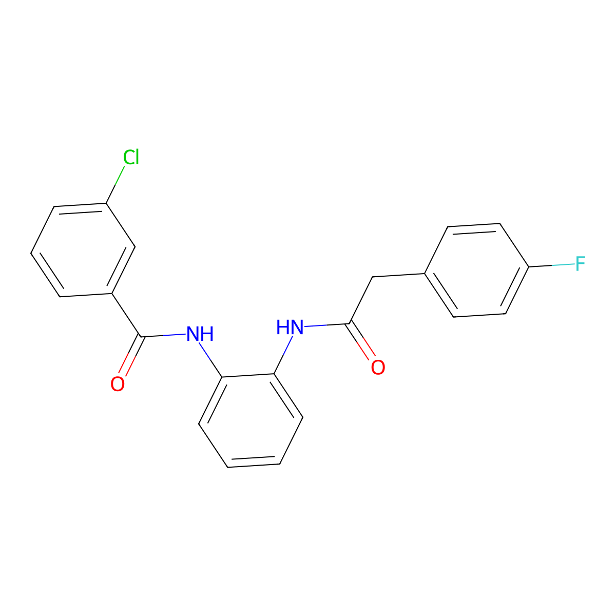 3-chloro-N-{2-[2-(4-fluorophenyl)acetamido]phenyl}benzamide molecular structure, CAS 1206987-03-2