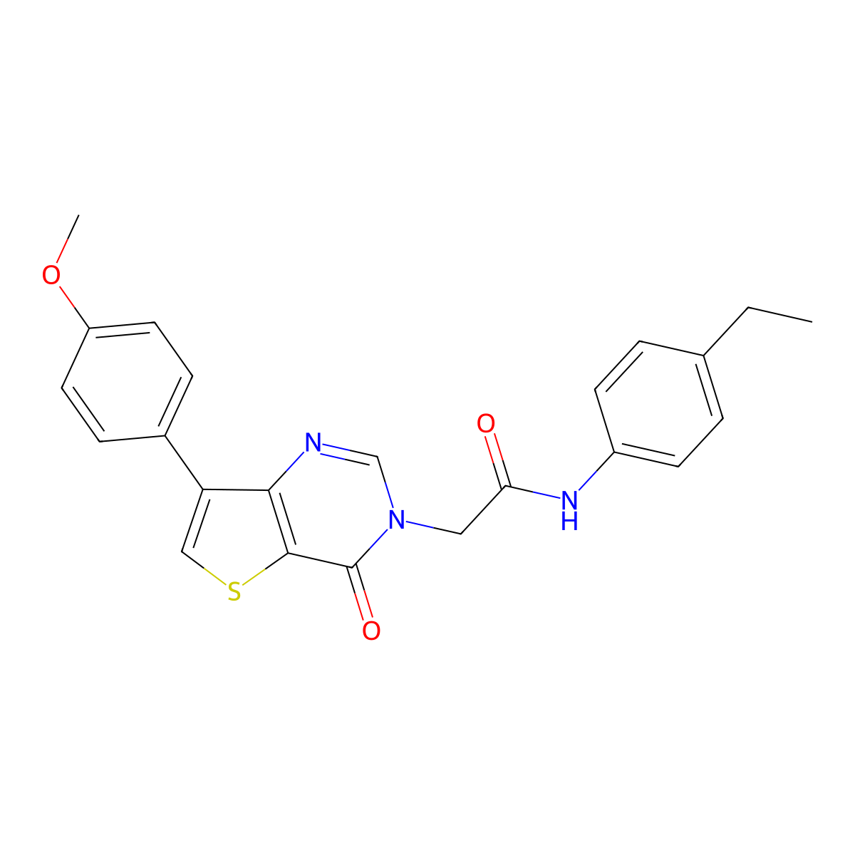 N-(4-ethylphenyl)-2-[7-(4-methoxyphenyl)-4-oxothieno[3,2-d]pyrimidin-3(4H)-yl]acetamide molecular structure, CAS 1206987-07-6