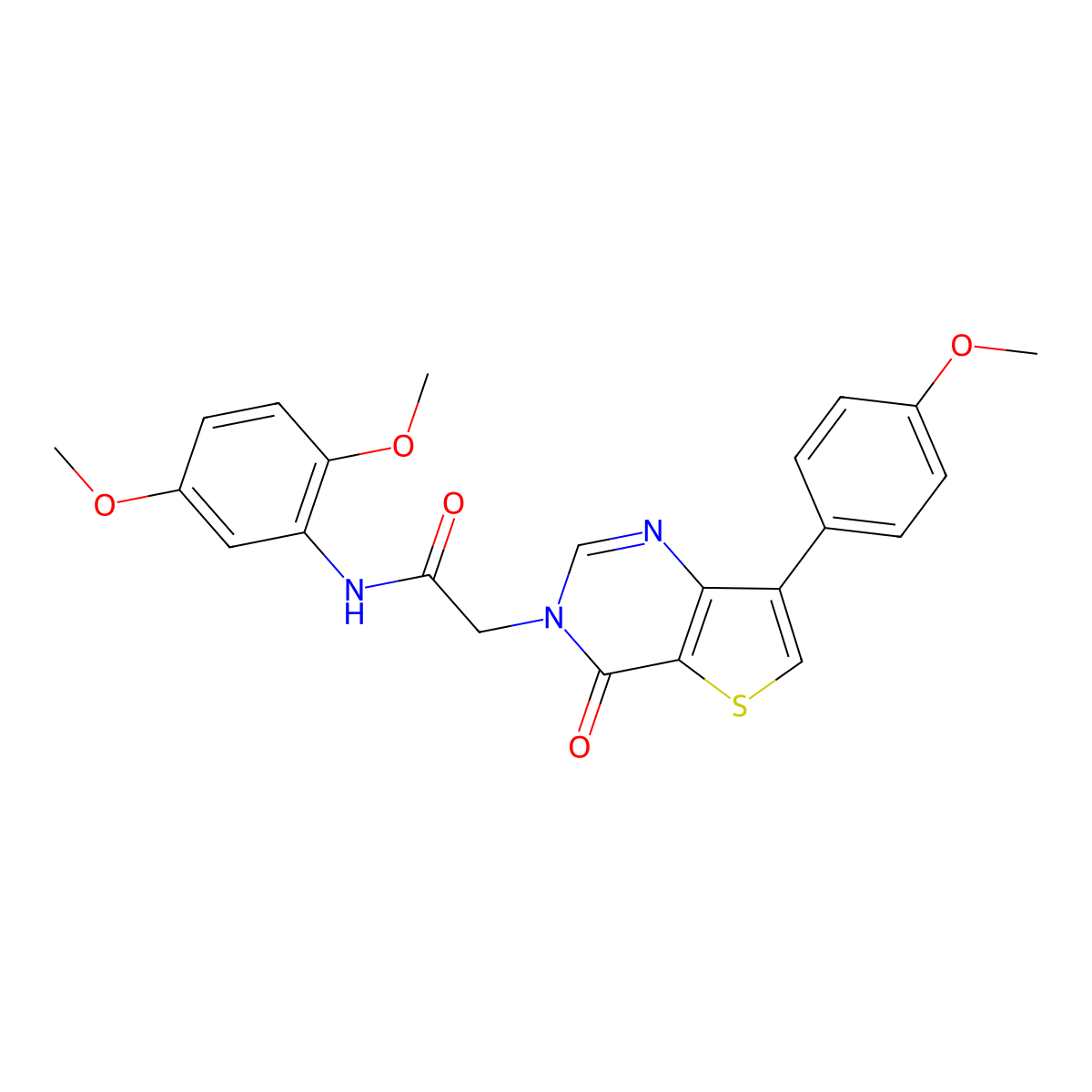 N-(2,5-dimethoxyphenyl)-2-[7-(4-methoxyphenyl)-4-oxothieno[3,2-d]pyrimidin-3(4H)-yl]acetamide molecular structure, CAS 1206987-11-2