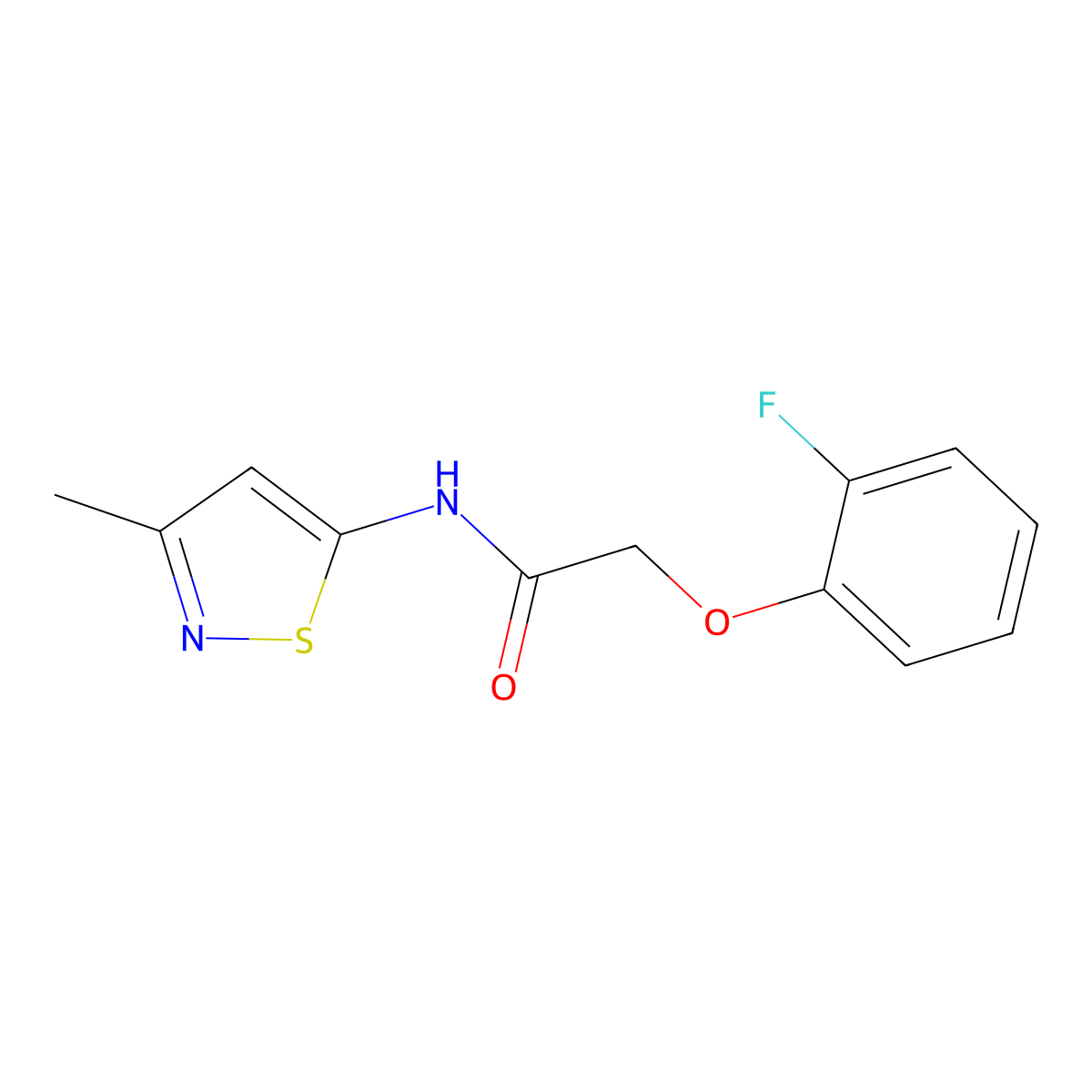 2-(2-fluorophenoxy)-N-(3-methylisothiazol-5-yl)acetamide molecular structure, CAS 1206987-12-3