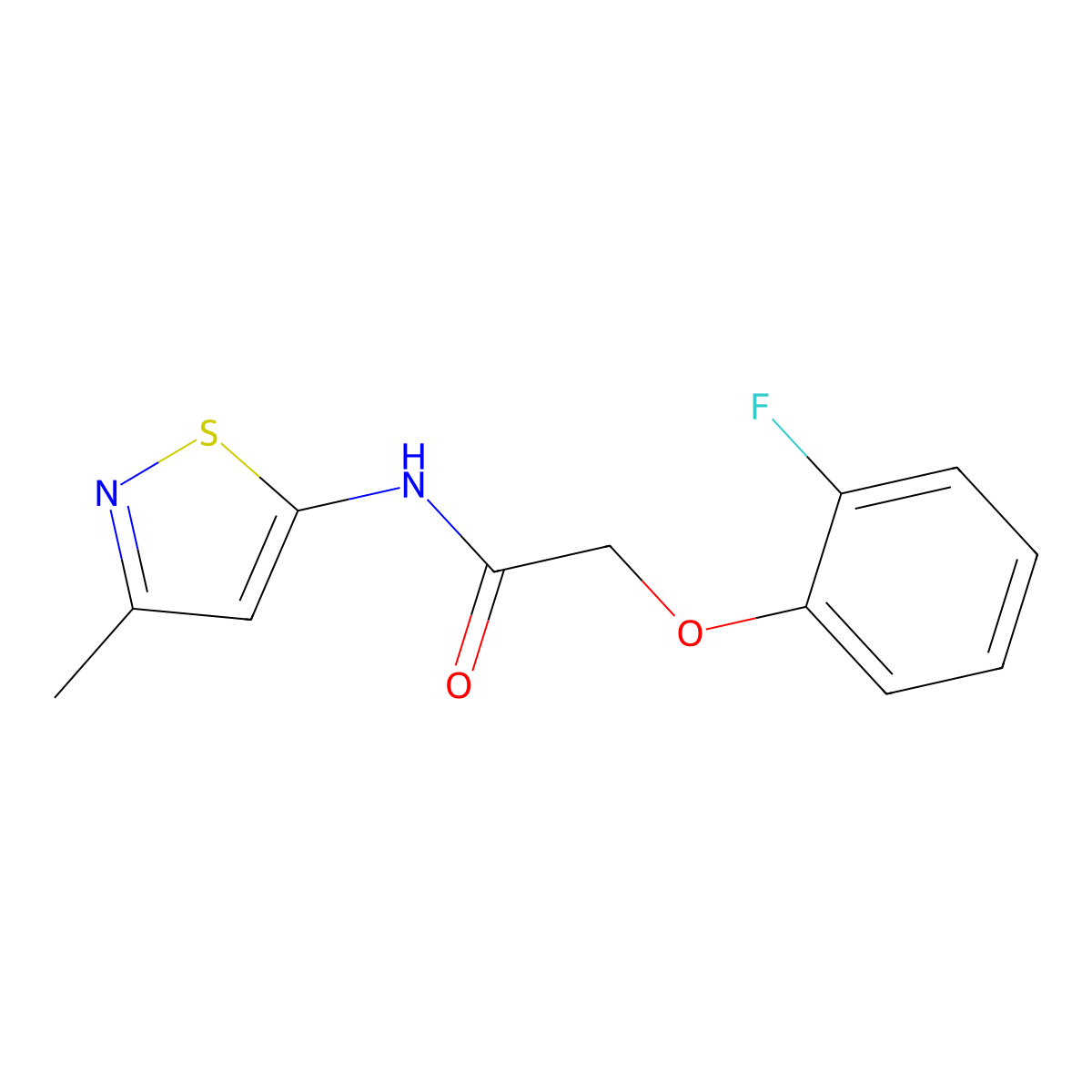 2-(2-fluorophenoxy)-N-(3-methylisothiazol-5-yl)acetamide molecular structure, CAS 1206987-12-3