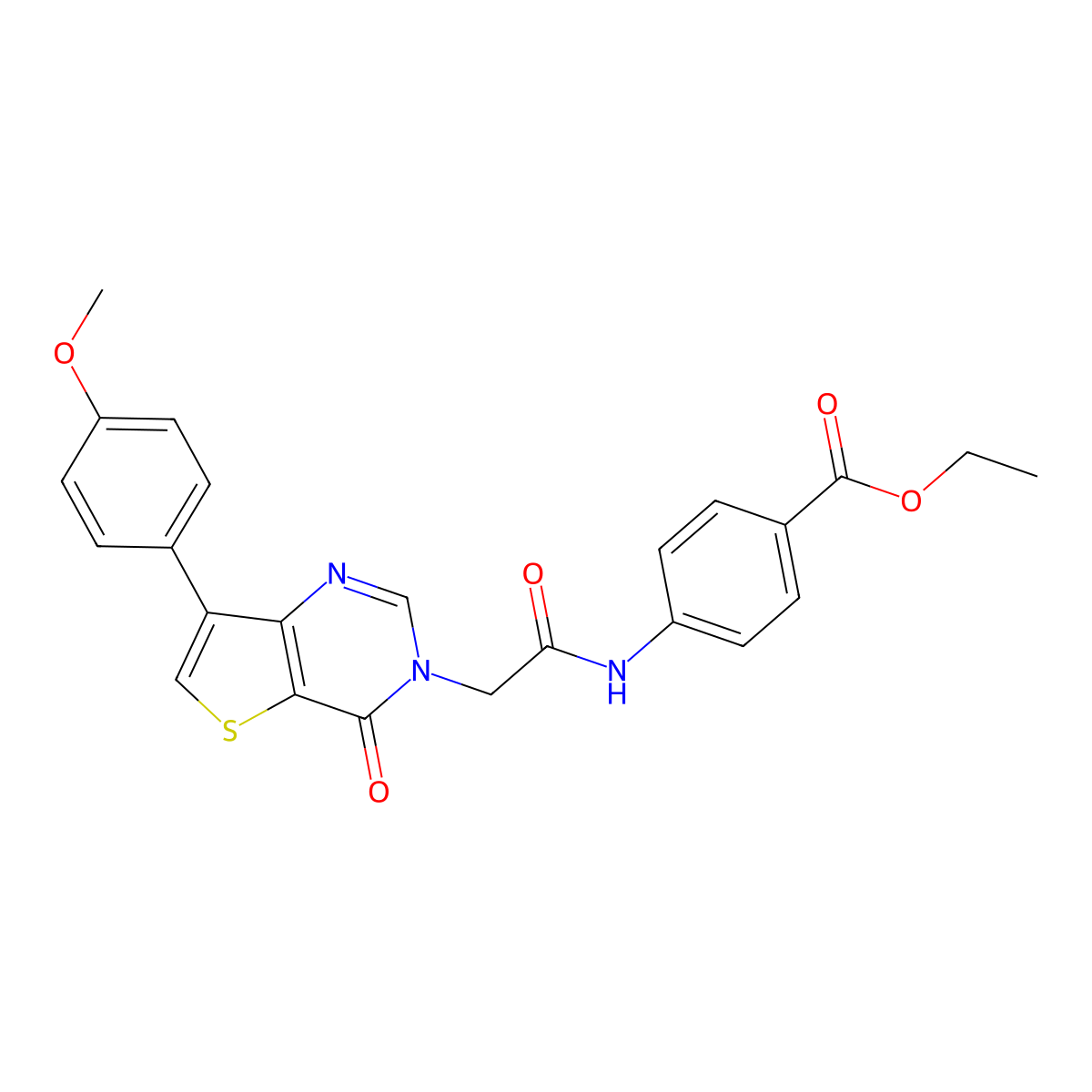 ethyl 4-({[7-(4-methoxyphenyl)-4-oxothieno[3,2-d]pyrimidin-3(4H)-yl]acetyl}amino)benzoate molecular structure, CAS 1206987-21-4