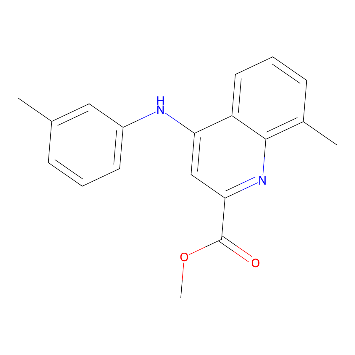 Methyl 8-methyl-4-[(3-methylphenyl)amino]quinoline-2-carboxylate molecular structure, CAS 1206987-26-9