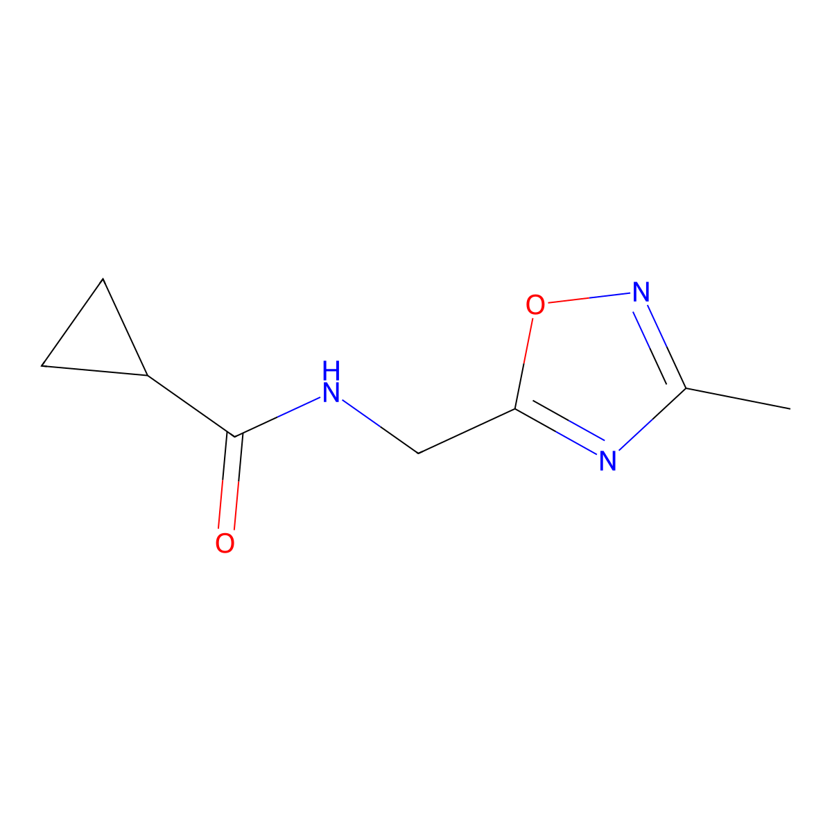 N-[(3-methyl-1,2,4-oxadiazol-5-yl)methyl]cyclopropanecarboxamide molecular structure, CAS 1206987-29-2
