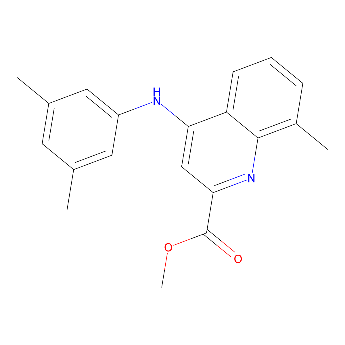 Methyl 4-[(3,5-dimethylphenyl)amino]-8-methylquinoline-2-carboxylate molecular structure, CAS 1206987-36-1