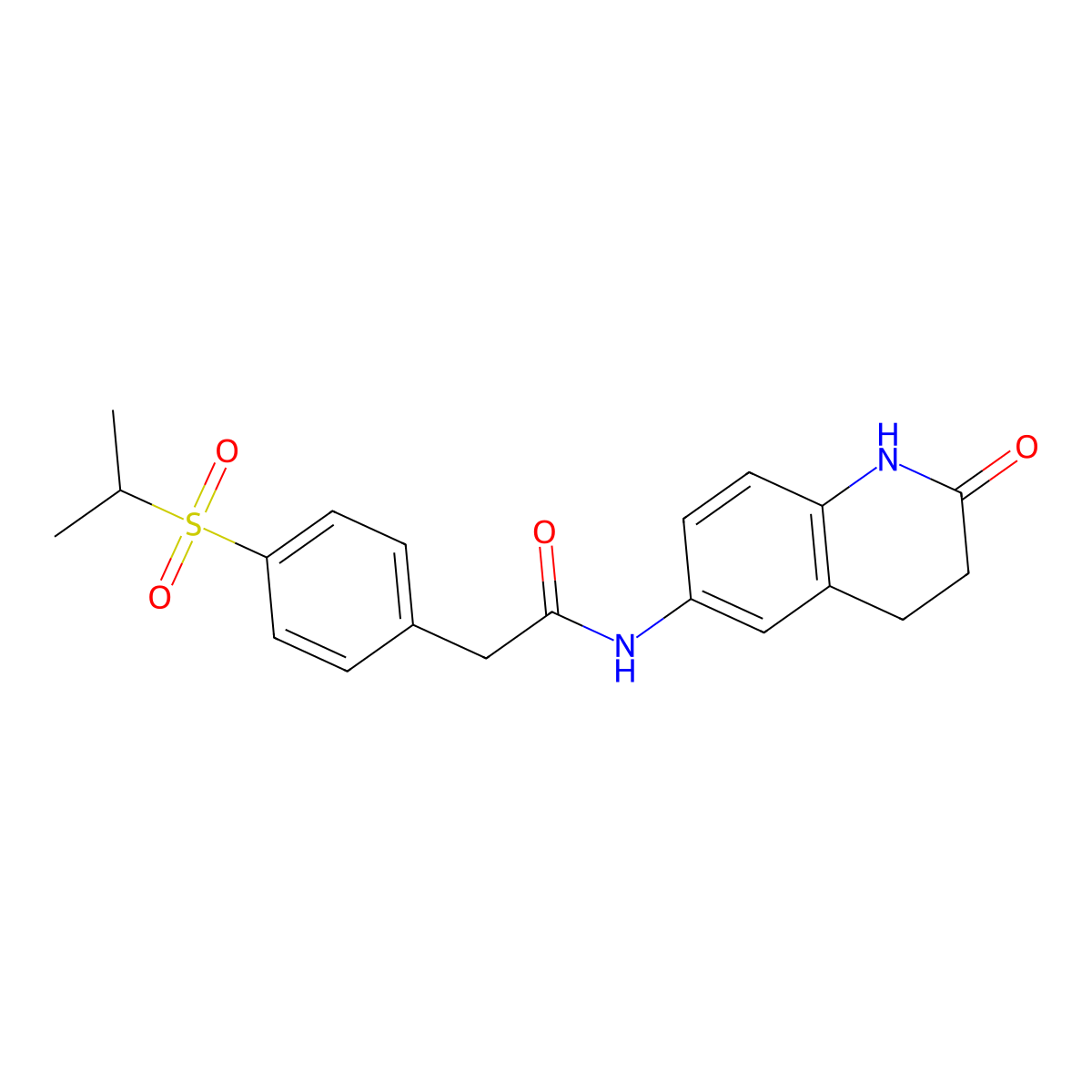 2-(4-(isopropylsulfonyl)phenyl)-N-(2-oxo-1,2,3,4-tetrahydroquinolin-6-yl)acetamide molecular structure, CAS 1206987-46-3