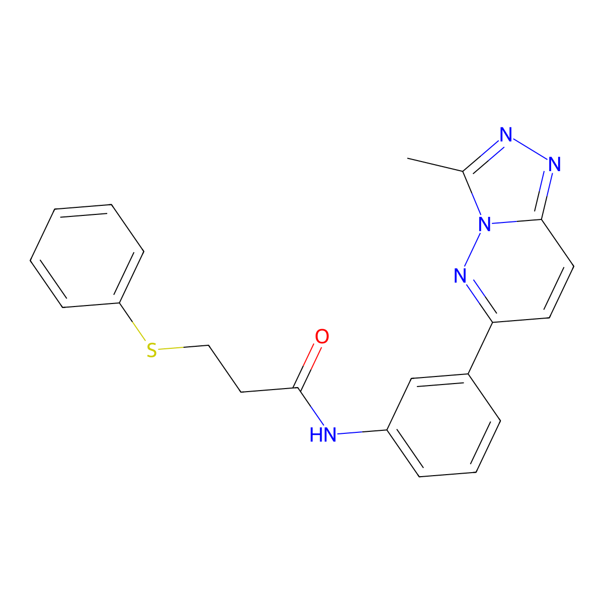 N-(3-(3-methyl-[1,2,4]triazolo[4,3-b]pyridazin-6-yl)phenyl)-3-(phenylthio)propanamide molecular structure, CAS 1206987-69-0