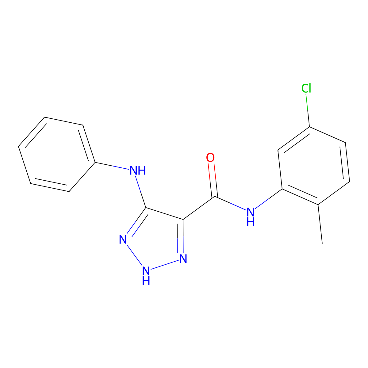 N-(5-chloro-2-methylphenyl)-5-(phenylamino)-1H-1,2,3-triazole-4-carboxamide molecular structure, CAS 1206987-73-6