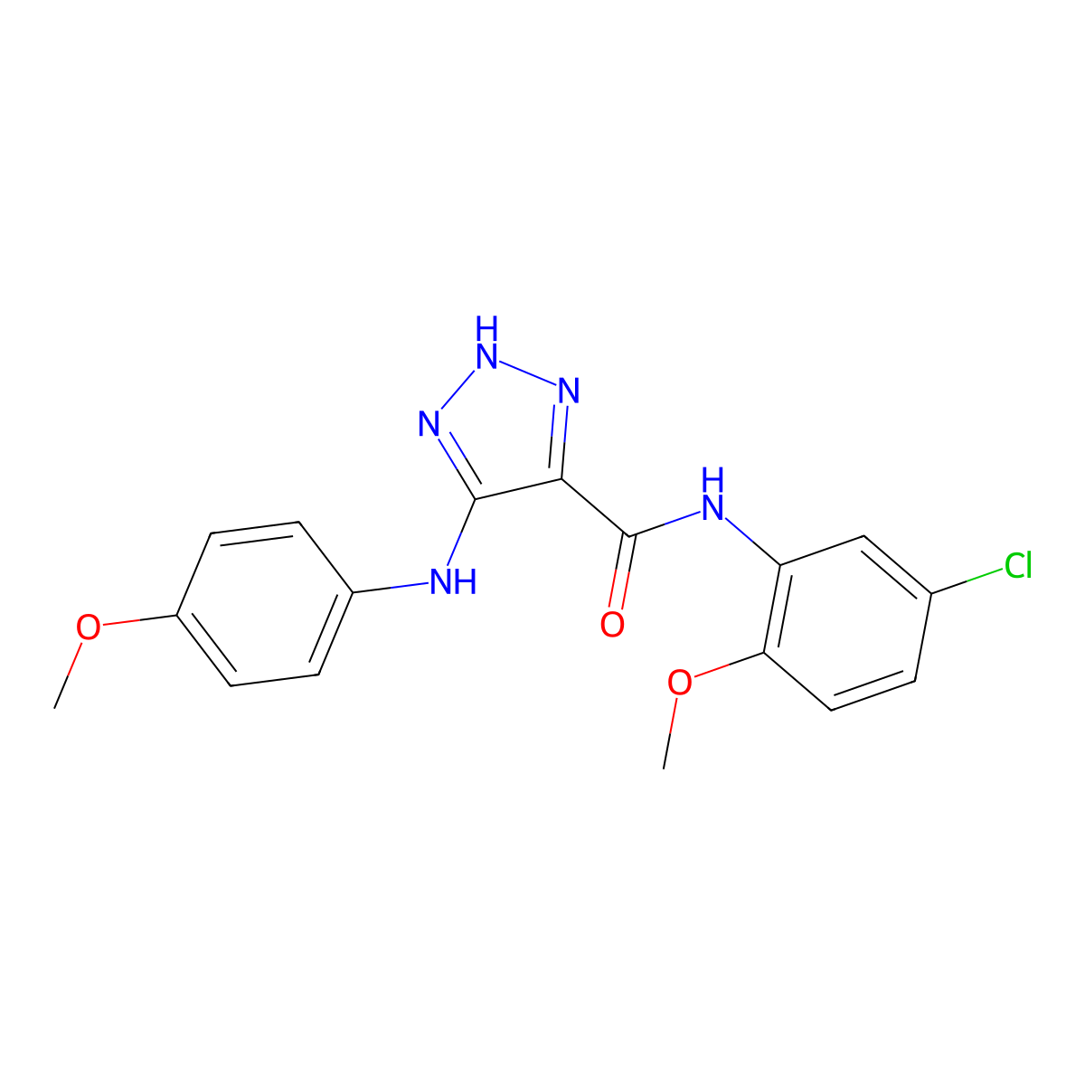 N-(5-chloro-2-methoxyphenyl)-5-[(4-methoxyphenyl)amino]-1H-1,2,3-triazole-4-carboxamide molecular structure, CAS 1206987-80-5