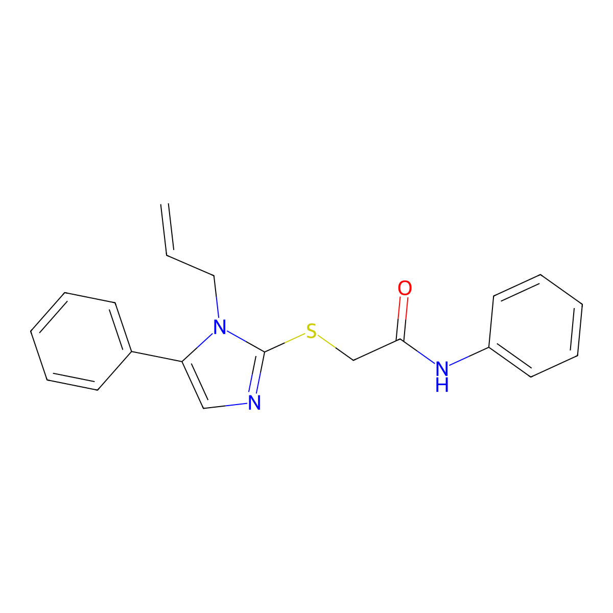 2-((1-allyl-5-phenyl-1H-imidazol-2-yl)thio)-N-phenylacetamide molecular structure, CAS 1206987-81-6