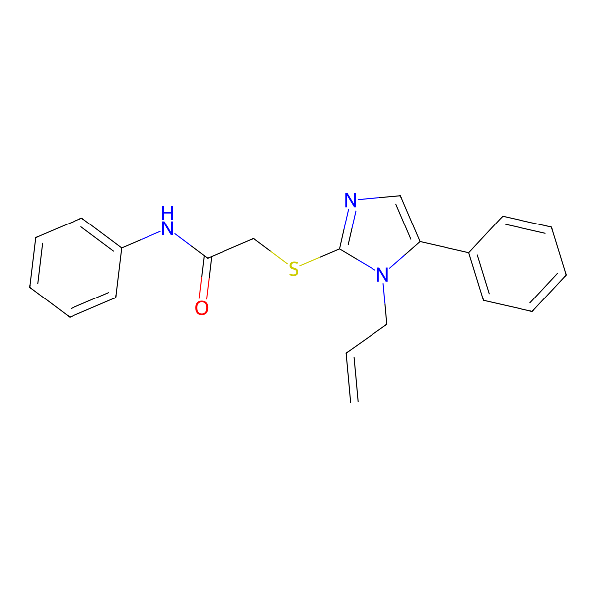 2-((1-allyl-5-phenyl-1H-imidazol-2-yl)thio)-N-phenylacetamide molecular structure, CAS 1206987-81-6