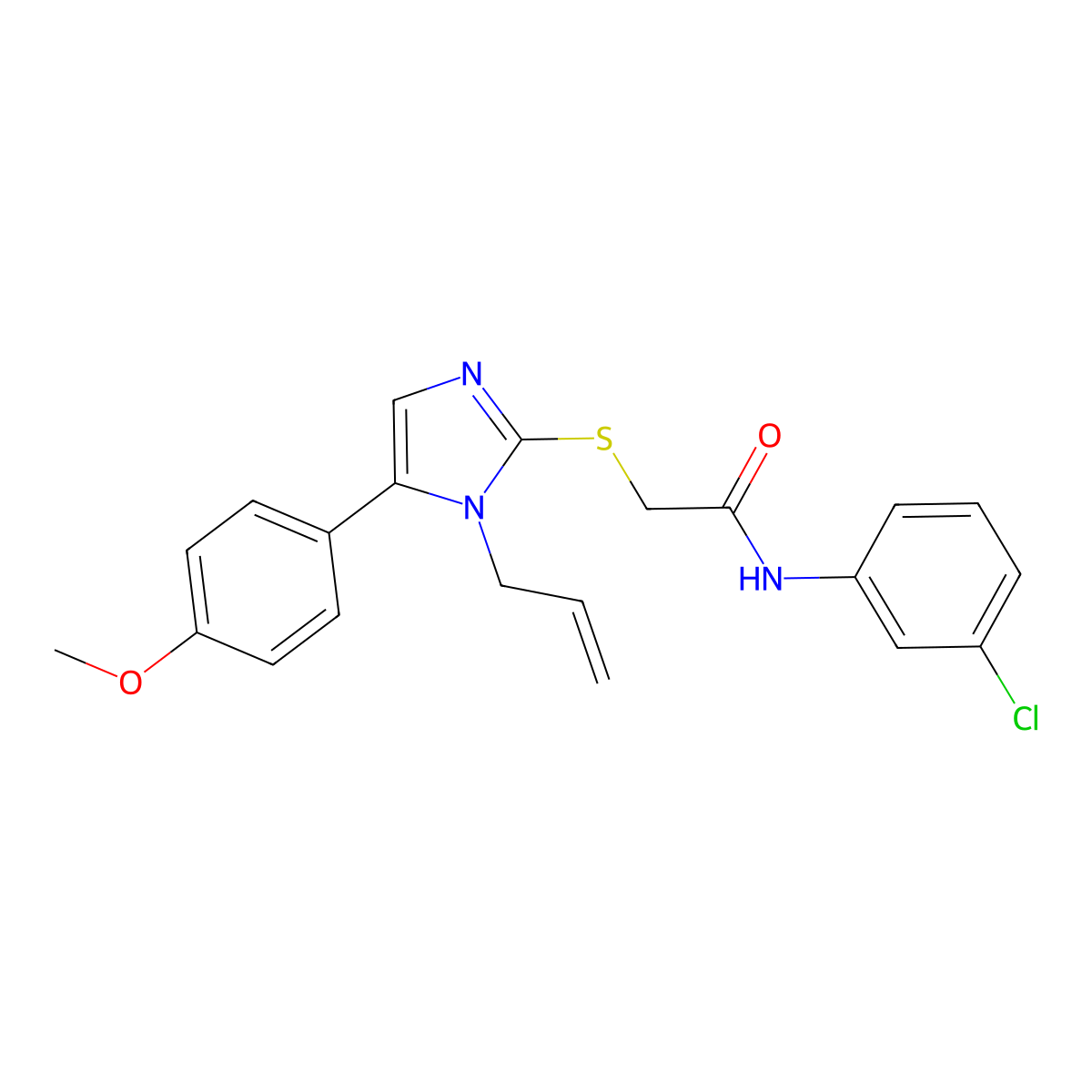 2-((1-allyl-5-(4-methoxyphenyl)-1H-imidazol-2-yl)thio)-N-(3-chlorophenyl)acetamide molecular structure, CAS 1206987-86-1