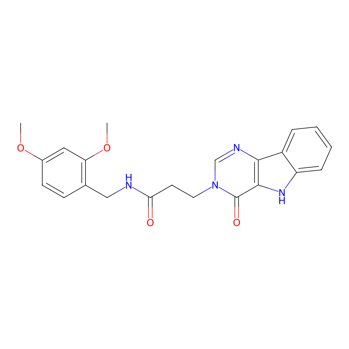 N-(2,4-dimethoxybenzyl)-3-(4-oxo-4,5-dihydro-3H-pyrimido[5,4-b]indol-3-yl)propanamide molecular structure, CAS 1206987-87-2