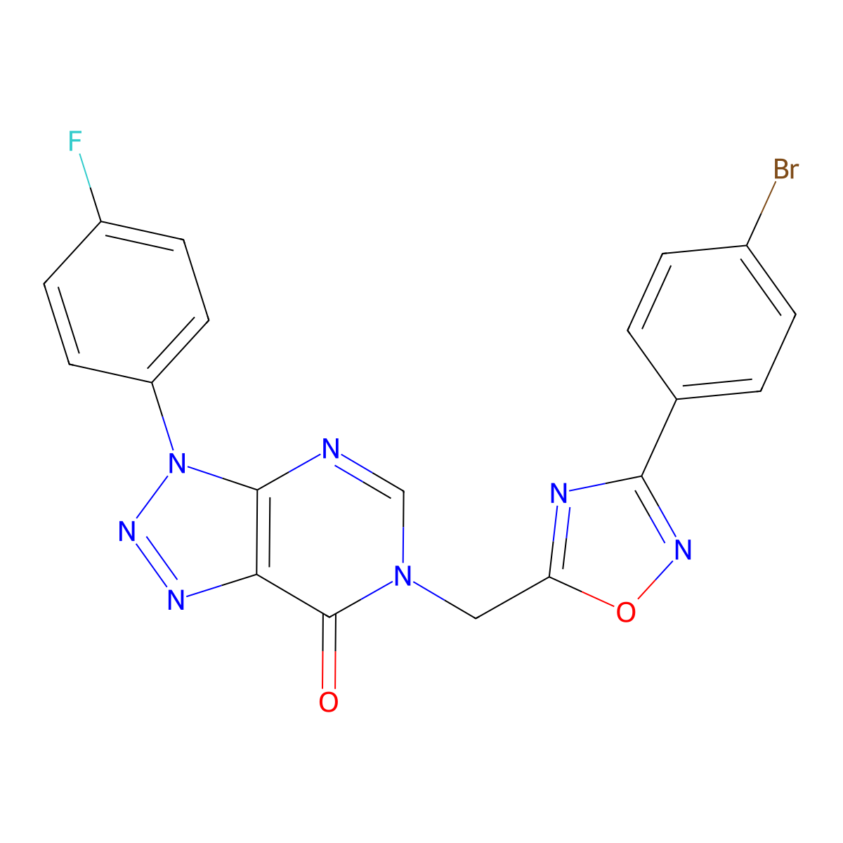 6-((3-(4-bromophenyl)-1,2,4-oxadiazol-5-yl)methyl)-3-(4-fluorophenyl)-3H-[1,2,3]triazolo[4,5-d]pyrimidin-7(6H)-one molecular structure, CAS 1206987-89-4