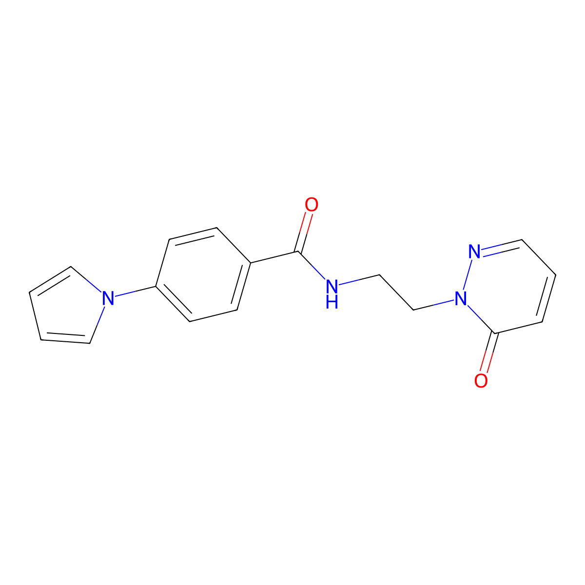 N-(2-(6-oxopyridazin-1(6H)-yl)ethyl)-4-(1H-pyrrol-1-yl)benzamide molecular structure, CAS 1206987-98-5