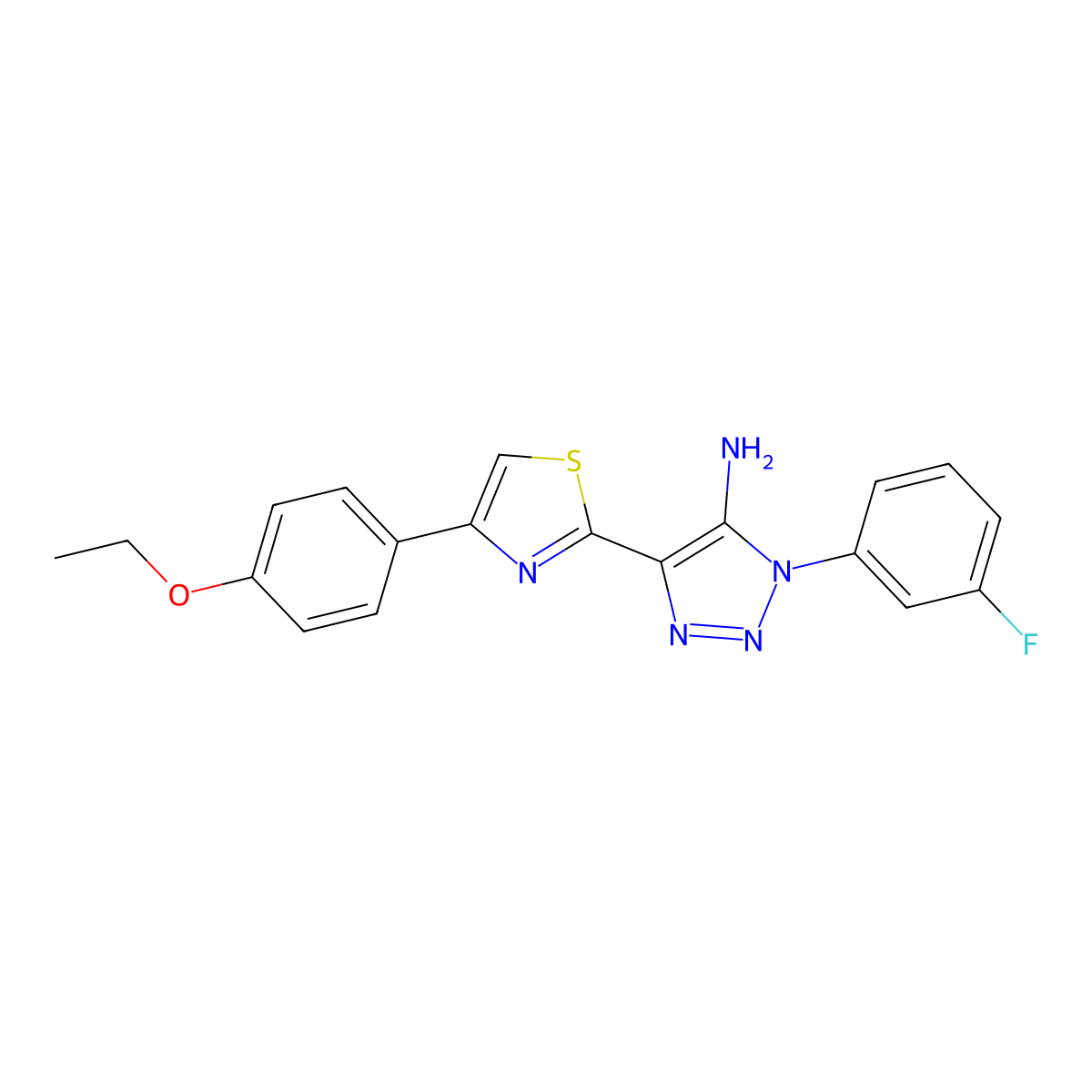 4-[4-(4-ethoxyphenyl)-1,3-thiazol-2-yl]-1-(3-fluorophenyl)-1H-1,2,3-triazol-5-amine molecular structure, CAS 1206988-03-5