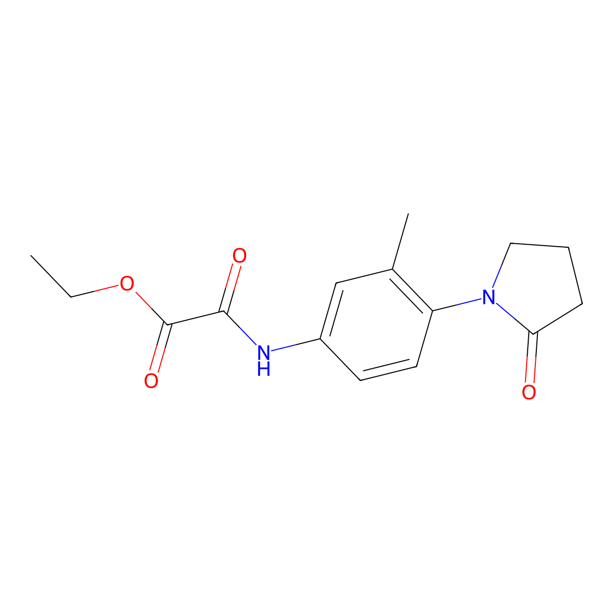Ethyl 2-((3-methyl-4-(2-oxopyrrolidin-1-yl)phenyl)amino)-2-oxoacetate molecular structure, CAS 1206988-13-7