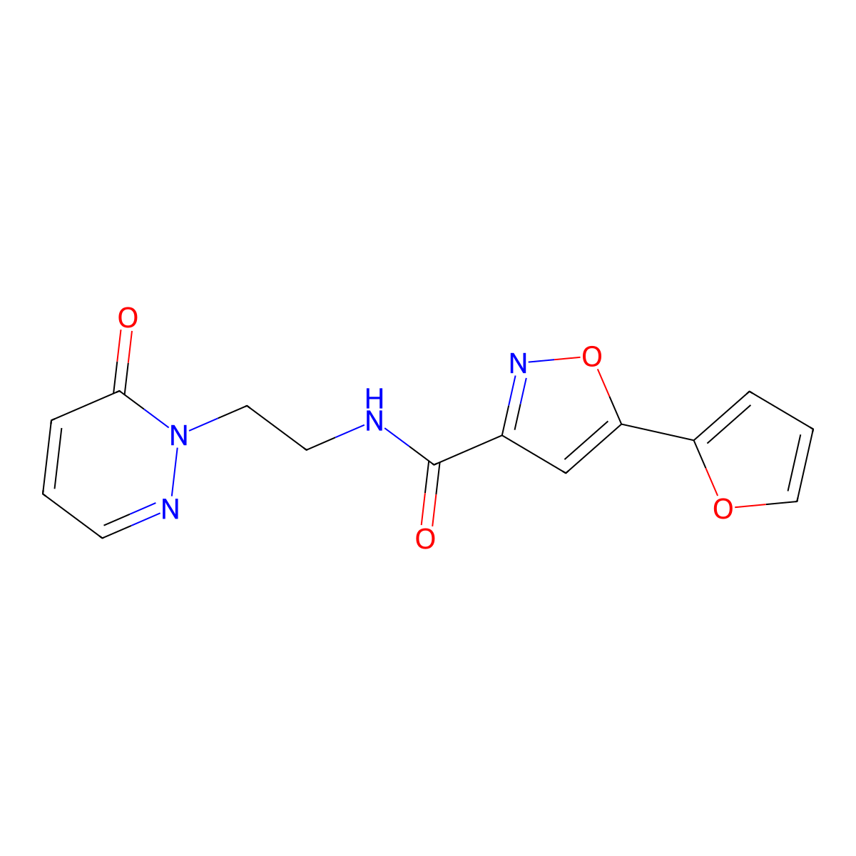 5-(furan-2-yl)-N-(2-(6-oxopyridazin-1(6H)-yl)ethyl)isoxazole-3-carboxamide molecular structure, CAS 1206988-14-8
