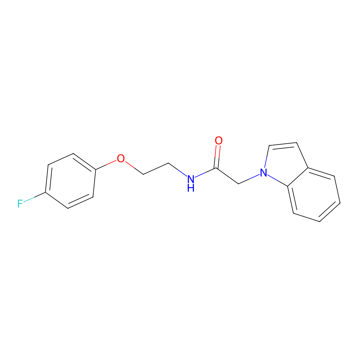 N-(2-(4-fluorophenoxy)ethyl)-2-(1H-indol-1-yl)acetamide molecular structure, CAS 1206988-40-0