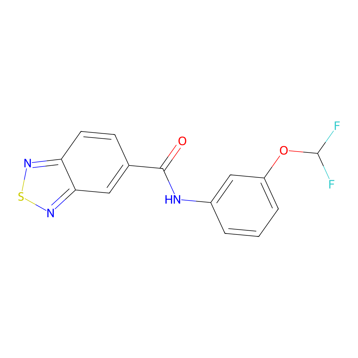 N-(3-(difluoromethoxy)phenyl)benzo[c][1,2,5]thiadiazole-5-carboxamide molecular structure, CAS 1206988-57-9