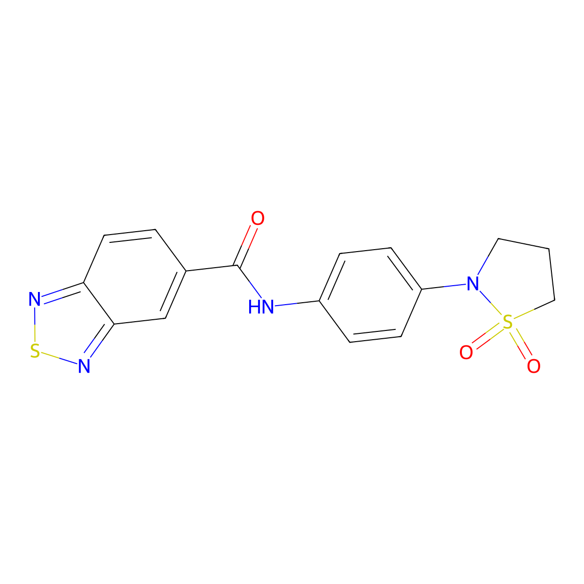 N-(4-(1,1-dioxidoisothiazolidin-2-yl)phenyl)benzo[c][1,2,5]thiadiazole-5-carboxamide molecular structure, CAS 1206988-59-1